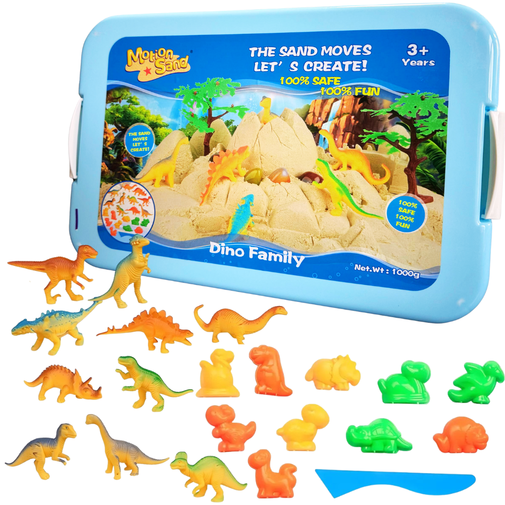 Песок для детей кинетический Мир динозавров масса для лепки и творчества с формами для лепки