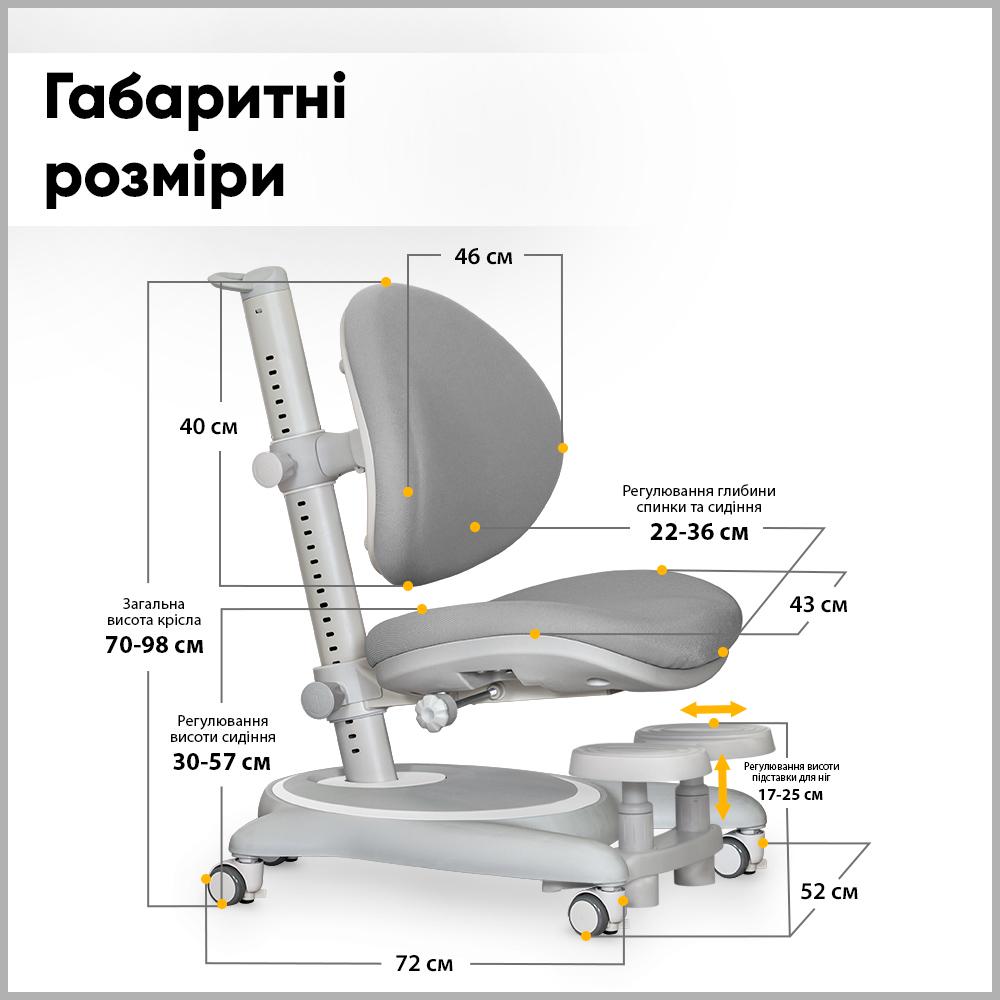 Крісло дитяче Mealux Ortoback Base Сірий (Y-508 G Base) - фото 3