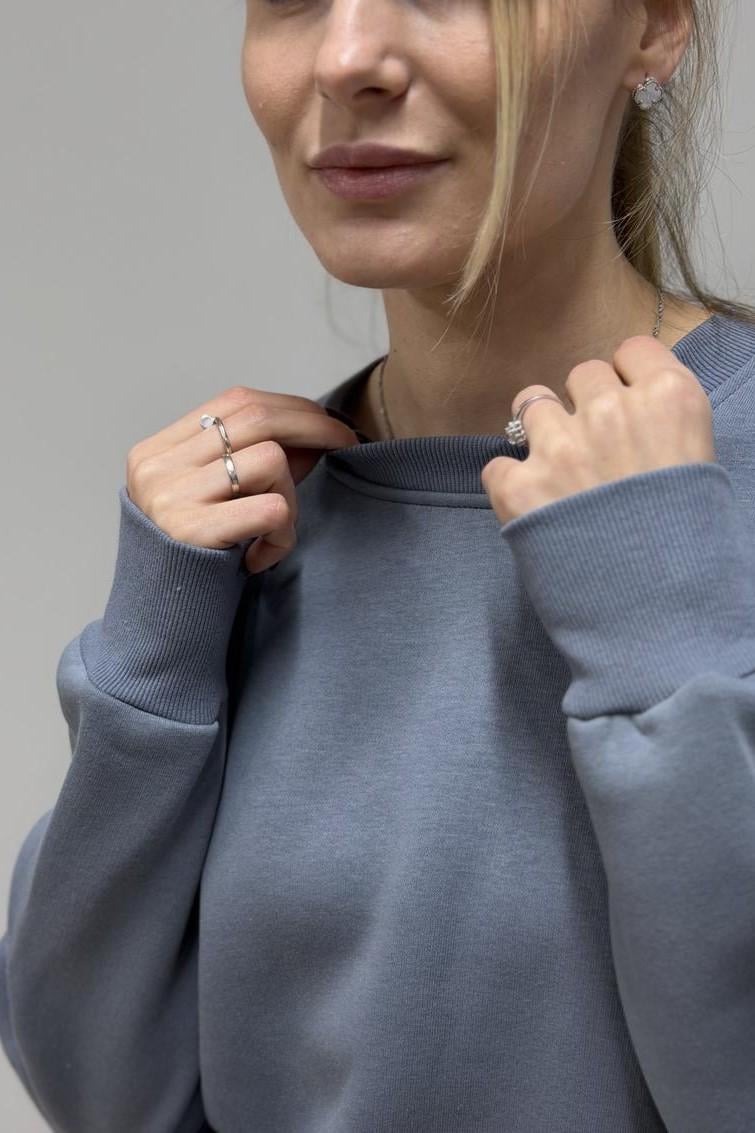 Світшот жіночий М116.4 з начосом XL Сірий (30665164) - фото 2 Світшот жіночий М116.4 з начосом XL Сірий (30665164) - фото 2