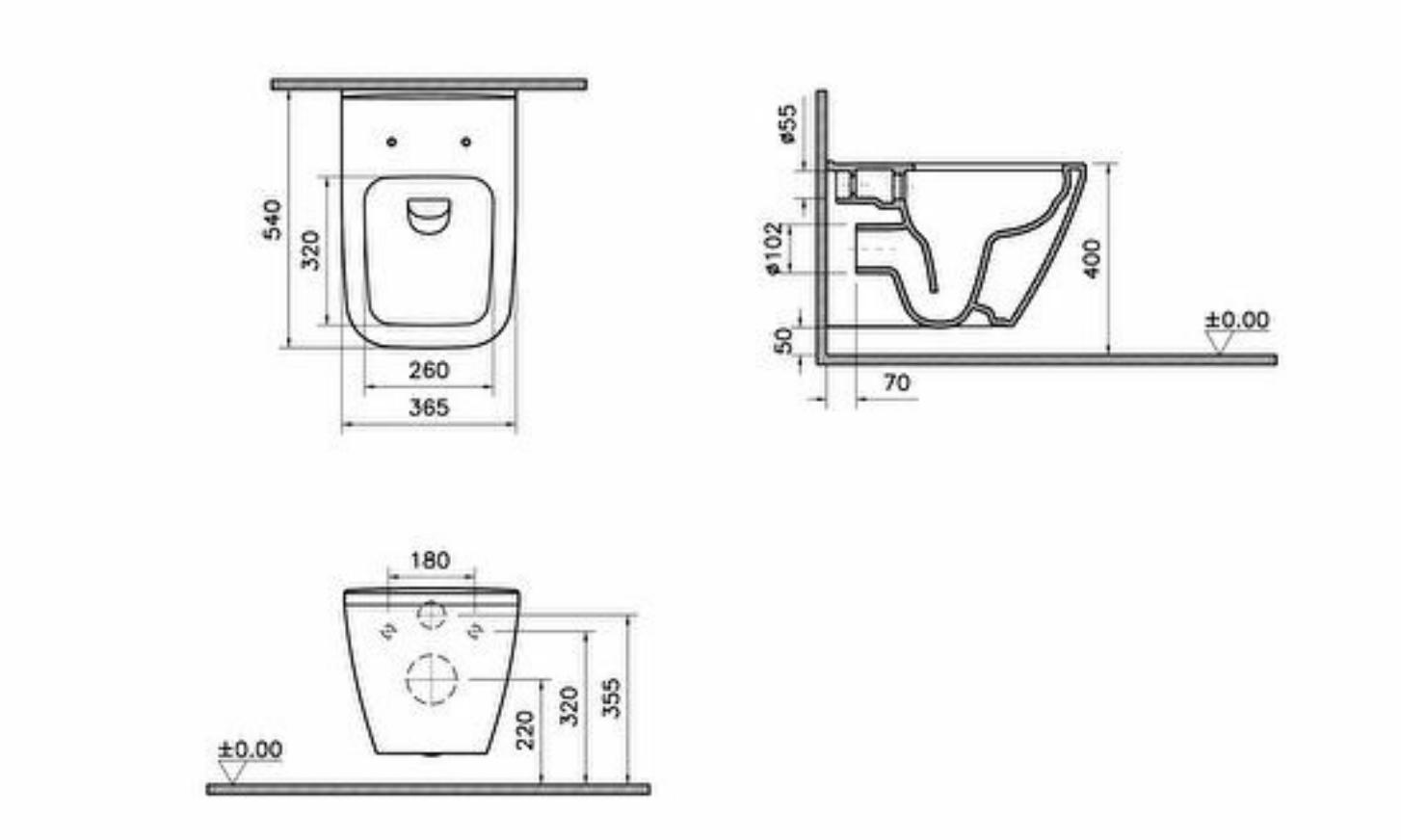 Унитаз подвесной VitrA Integra Square Rim Ex с сидением Slim Soft Close (88-7082B003-7205) - фото 2 Унитаз подвесной VitrA Integra Square Rim Ex с сидением Slim Soft Close (88-7082B003-7205) - фото 2