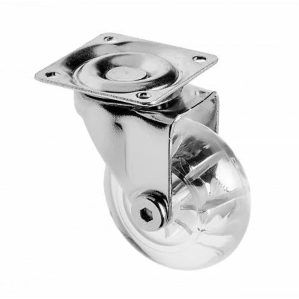 Меблевий ролик Sigma Прозорий силіконовий d 50 мм з майданчиком без гальма (RL0230)