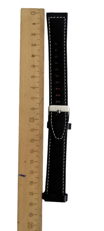 Ремешок для часов экокожа 175х20 мм Black (3785) - фото 3