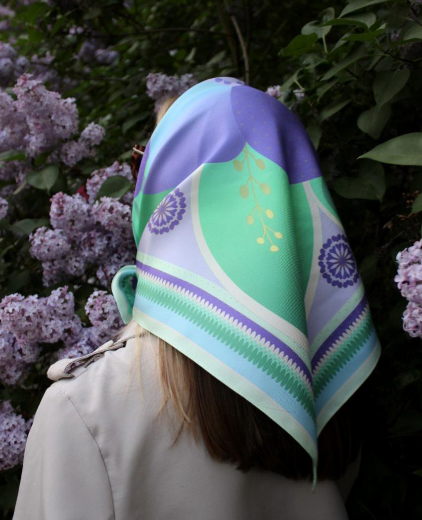 Платок шелковый Liane House Чувственный Барвинок 60x60 см Сиреневый