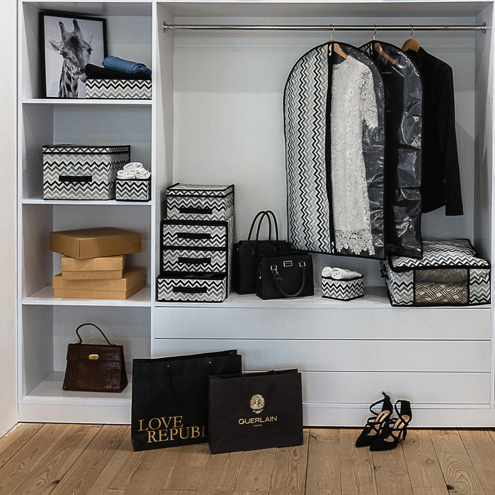 Чехол для одежды Handy Home Zigzag 60х100 см Черно-белый (ZSH-01) - фото 6 Чехол для одежды Handy Home Zigzag 60х100 см Черно-белый (ZSH-01) - фото 6