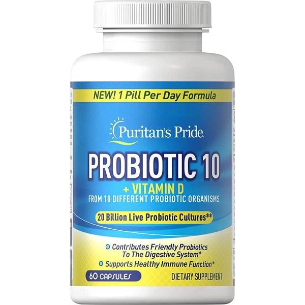 Пробиотик Puritan's Pride Probiotic 10 with Vitamin D 60 капс. (000020038)