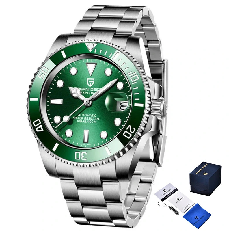 Наручний годинник Pagani Design PD-1661 Silver/Green