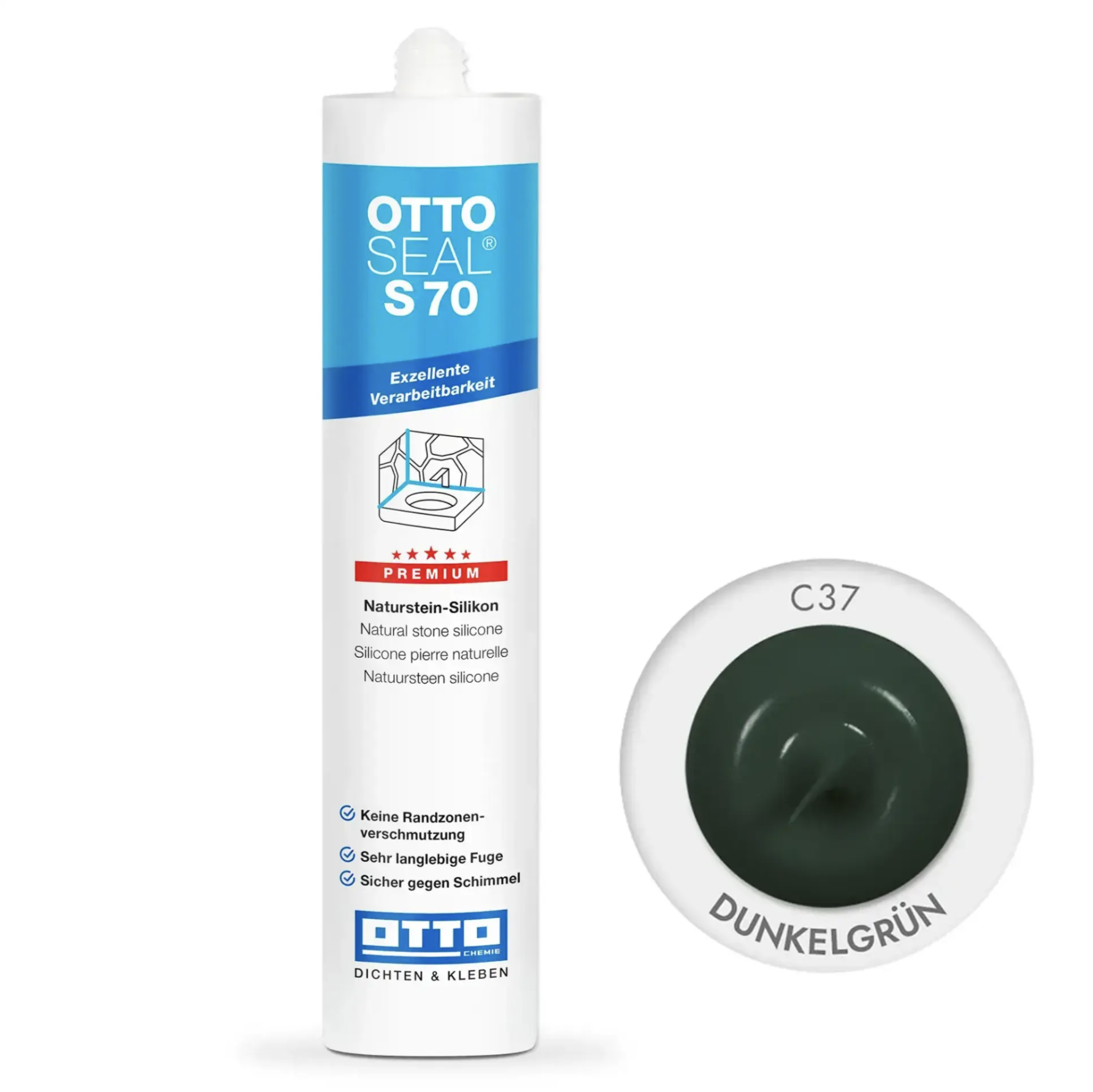 Герметик силиконовый OTTOSEAL S70 С37 Зелений (S70C37)
