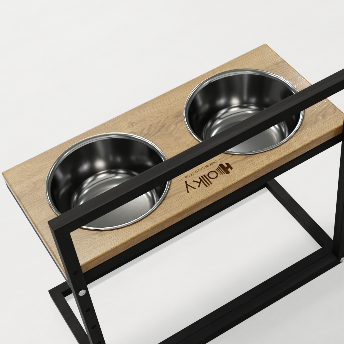 Миски на регулируемой подставке для больших собак Hollky Flex L 2х1,8 л (FL-502850-BLNH) - фото 5