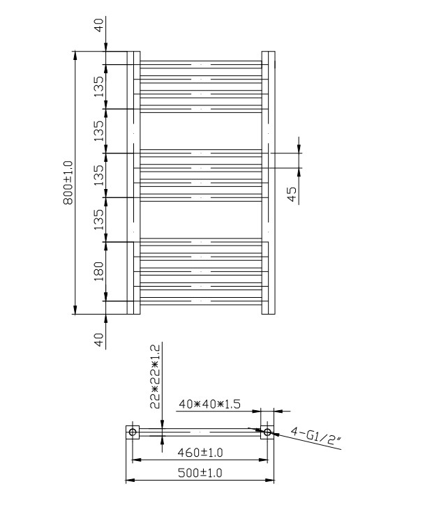 Полотенцесушитель водяной Lambert Anthracite 800х500 мм Черный (TRS80X50A) - фото 6