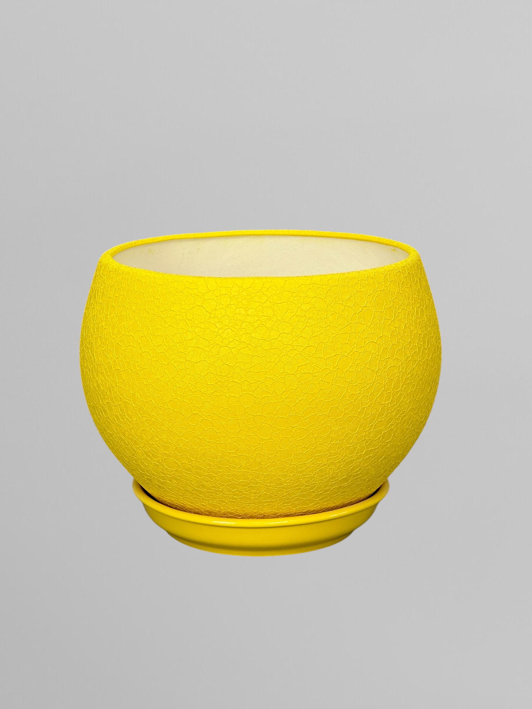 Горщик для квітів керамічний Куля шовк 4,1 л Жовтий (Г02014) - фото 1 Горщик для квітів керамічний Куля шовк 4,1 л Жовтий (Г02014) - фото 1