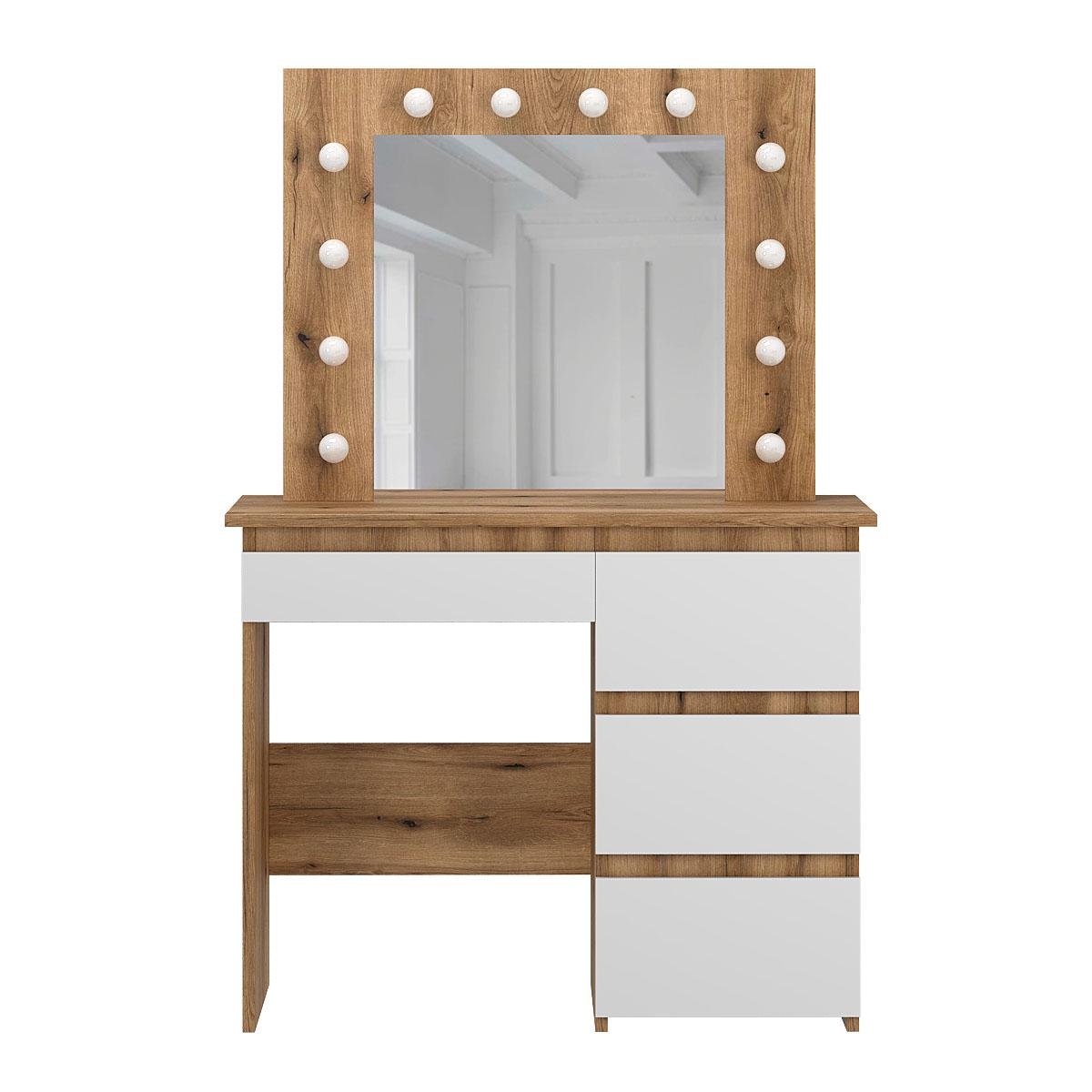 Туалетный столик Beauty 940х430х1400 мм Дуб эвок/ Белый бриллиант (GATB31100100000) - фото 1 Туалетный столик Beauty 940х430х1400 мм Дуб эвок/ Белый бриллиант (GATB31100100000) - фото 1