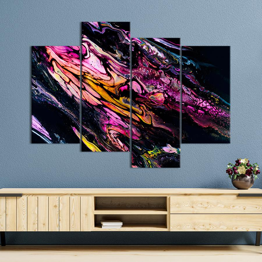 Картина абстракция Утонченная розовая абстракция 149x106 см (A914-4)