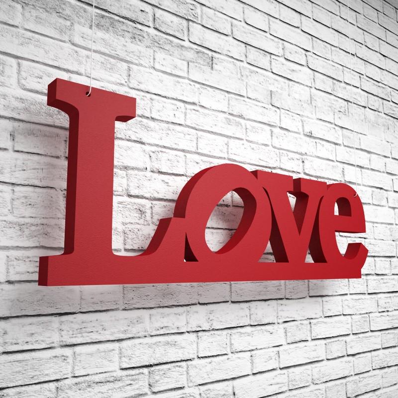 Фігура декор з пінопласту ТМ PPM Об'ємні слова Love Червоний