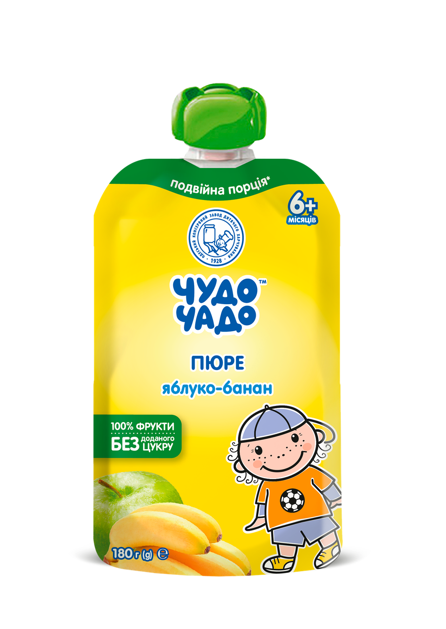 Дитяче пюре Чудо-Чадо Яблуко/банан без цукру 180 г DP (2325113883)