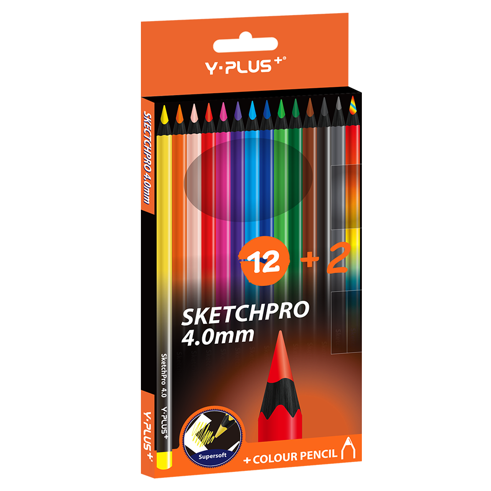 Олівці Y-PlusSKETCHPRO 4.0 12/2 кольори (PC240100)