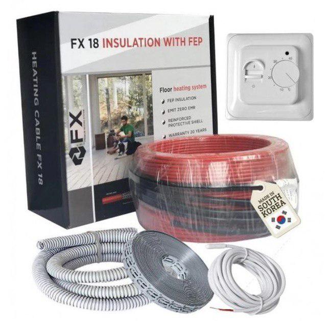 Нагревательный кабель FX18 40 м 720 Вт с терморегулятором Нагревательный кабель FX18 40 м 720 Вт с терморегулятором