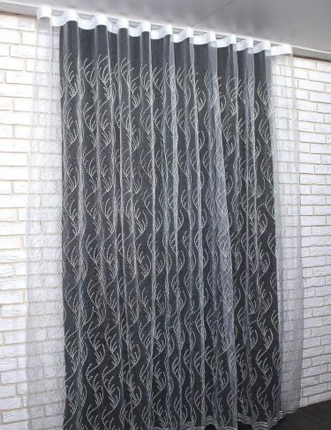 Тюль органза с вышивкой 3,8х2,7 м Белый (927ту)