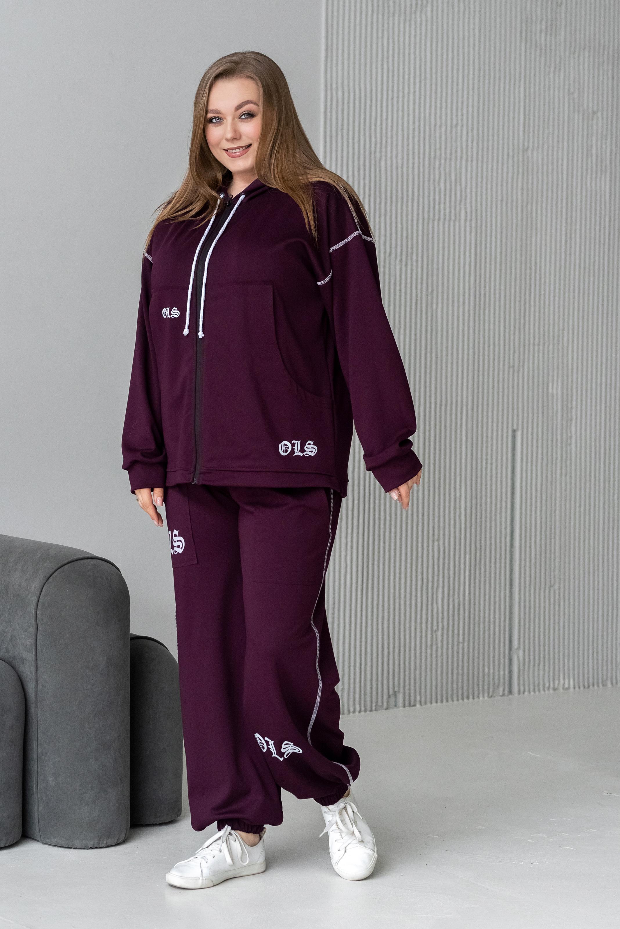 Спортивный костюм женский Милена р. 50 Бордовый (2288072906) - фото 2 Спортивный костюм женский Милена р. 50 Бордовый (2288072906) - фото 2