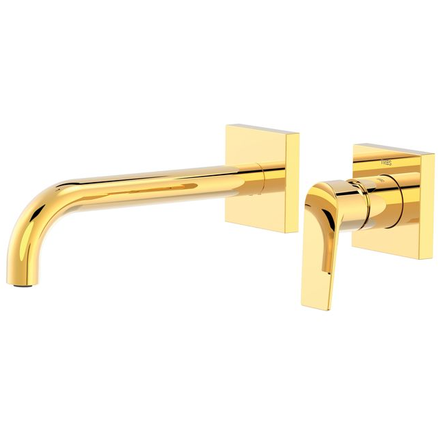 Смеситель для умывальника Tres Project 21120081OR настенный однорычажный Золотой (157543)