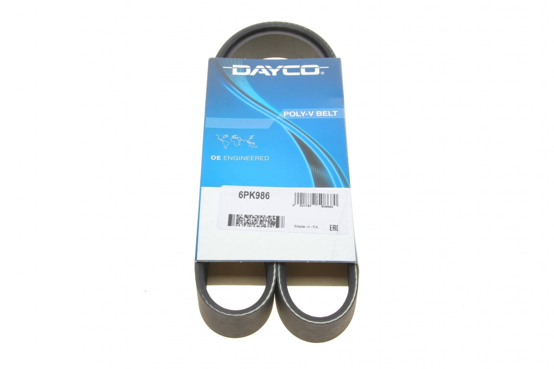 Ремень генератора DAYCO Fiat Brava/Punto 1.7/1.9D 94-01/Honda Civic VII/FR-V 1.7i 01-05 (6PK986)