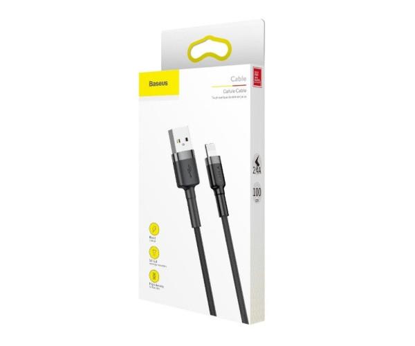 Кабель Data BASEUS Cafule Cable USB-Lightning 2,4A 1 м Серый/Черный (06CALKLF-BG1) - фото 6 Кабель Data BASEUS Cafule Cable USB-Lightning 2,4A 1 м Серый/Черный (06CALKLF-BG1) - фото 6