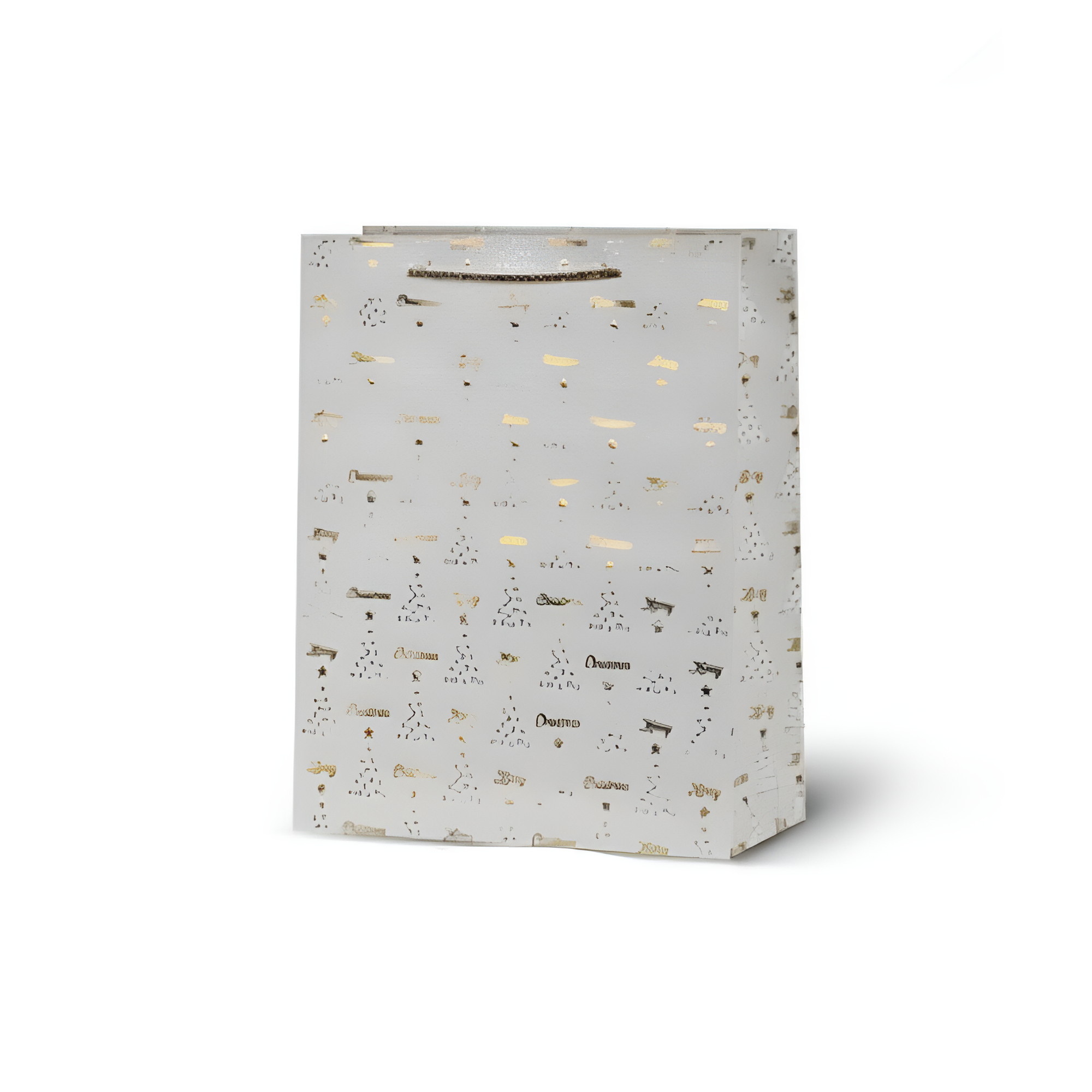 Подарочный пакет Stenson Christmas tree 15х14х7 см Белый (R32991-XS)