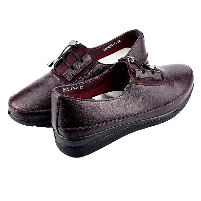 Мокасини жіночі шкіряні 2033-9 p. 37 23,5 см Бордовий - фото 3
