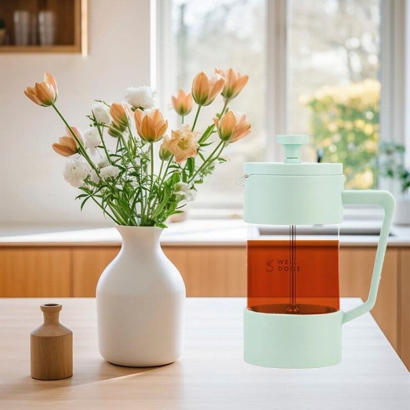 Заварник Well Done WD-8053A френч-пресс стеклянный 350 мл Mint (26202756) - фото 2 Заварник Well Done WD-8053A френч-пресс стеклянный 350 мл Mint (26202756) - фото 2