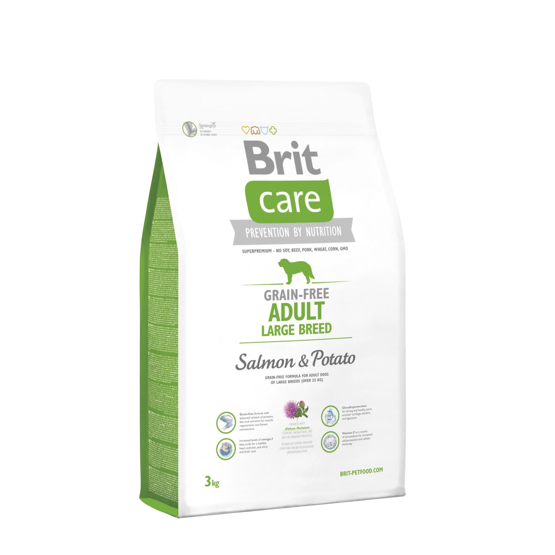 Корм сухой для собак весом от 25 кг Brit Care Grain Free Large Breed Salmon&Potato 3 кг (132728 /0191) Корм сухой для собак весом от 25 кг Brit Care Grain Free Large Breed Salmon&Potato 3 кг (132728 /0191)