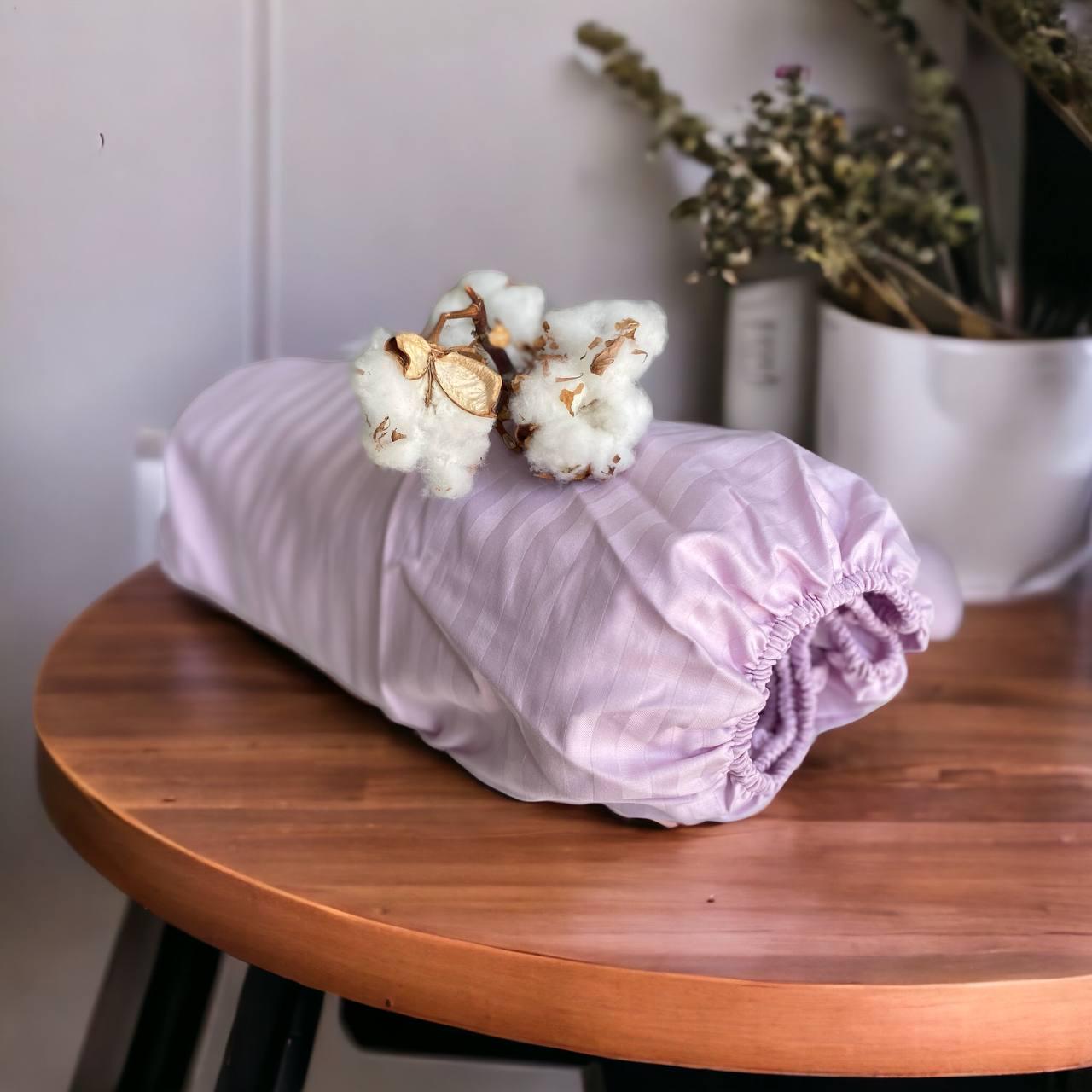 Простынь на резинке Текстилія страйп-сатин 160х200 см Лавандовый (01021313) - фото 1 Простынь на резинке Текстилія страйп-сатин 160х200 см Лавандовый (01021313) - фото 1