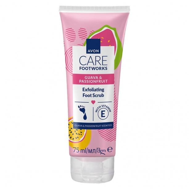 Скраб для ног отшелушивающий Avon Care Foot Works Guava & Passionfruit Exfoliating Foot Scrub 75 мл (2883803965)