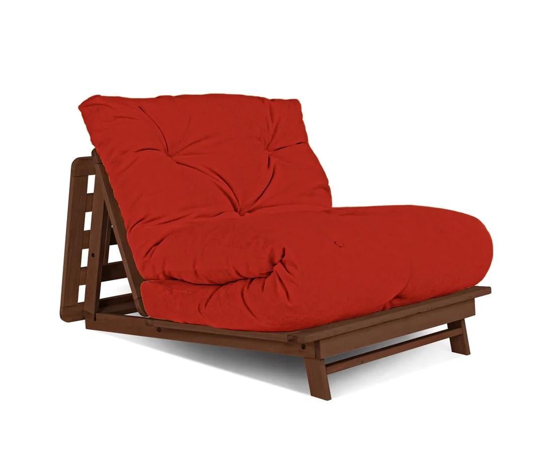 Кресло-футон Woodman Layti-90 раскладное из массива дерева Ореховый/Красный