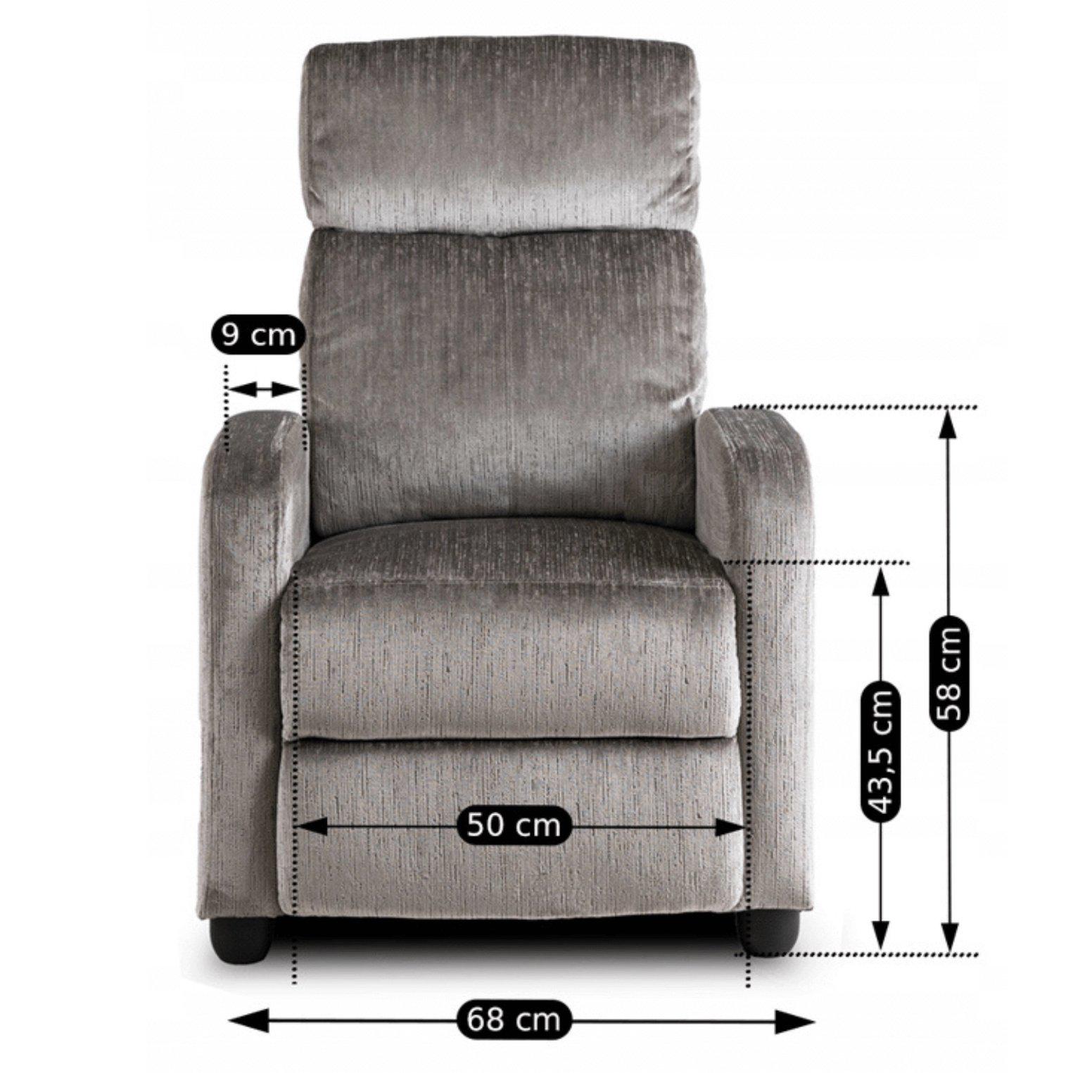 Крісло м'яке Mebel Elite DANNY Welur розкладне з реклайнером Сірий (ME.DANNY/P/V/FW) - фото 2 Крісло м'яке Mebel Elite DANNY Welur розкладне з реклайнером Сірий (ME.DANNY/P/V/FW) - фото 2