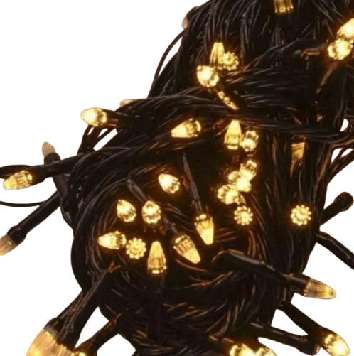 Гирлянда нить Конус-рис LED 100 Белый теплый/Черный провод (1-31)