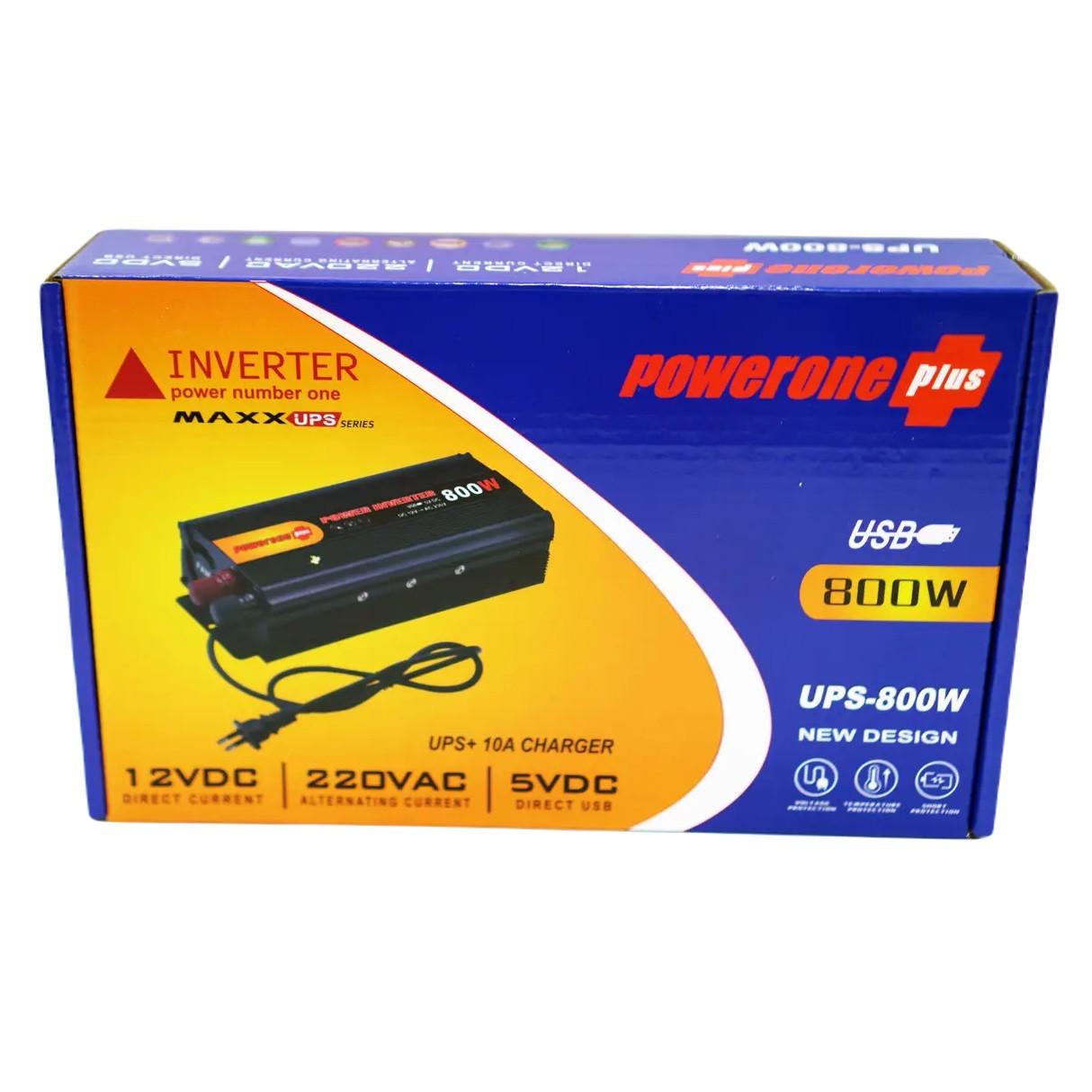 Преобразователь напряжения Powerone Plus UPS-800W с функцией зарядки 800W DC/AC 12V-220V Black (2413402206) - фото 7 Преобразователь напряжения Powerone Plus UPS-800W с функцией зарядки 800W DC/AC 12V-220V Black (2413402206) - фото 7