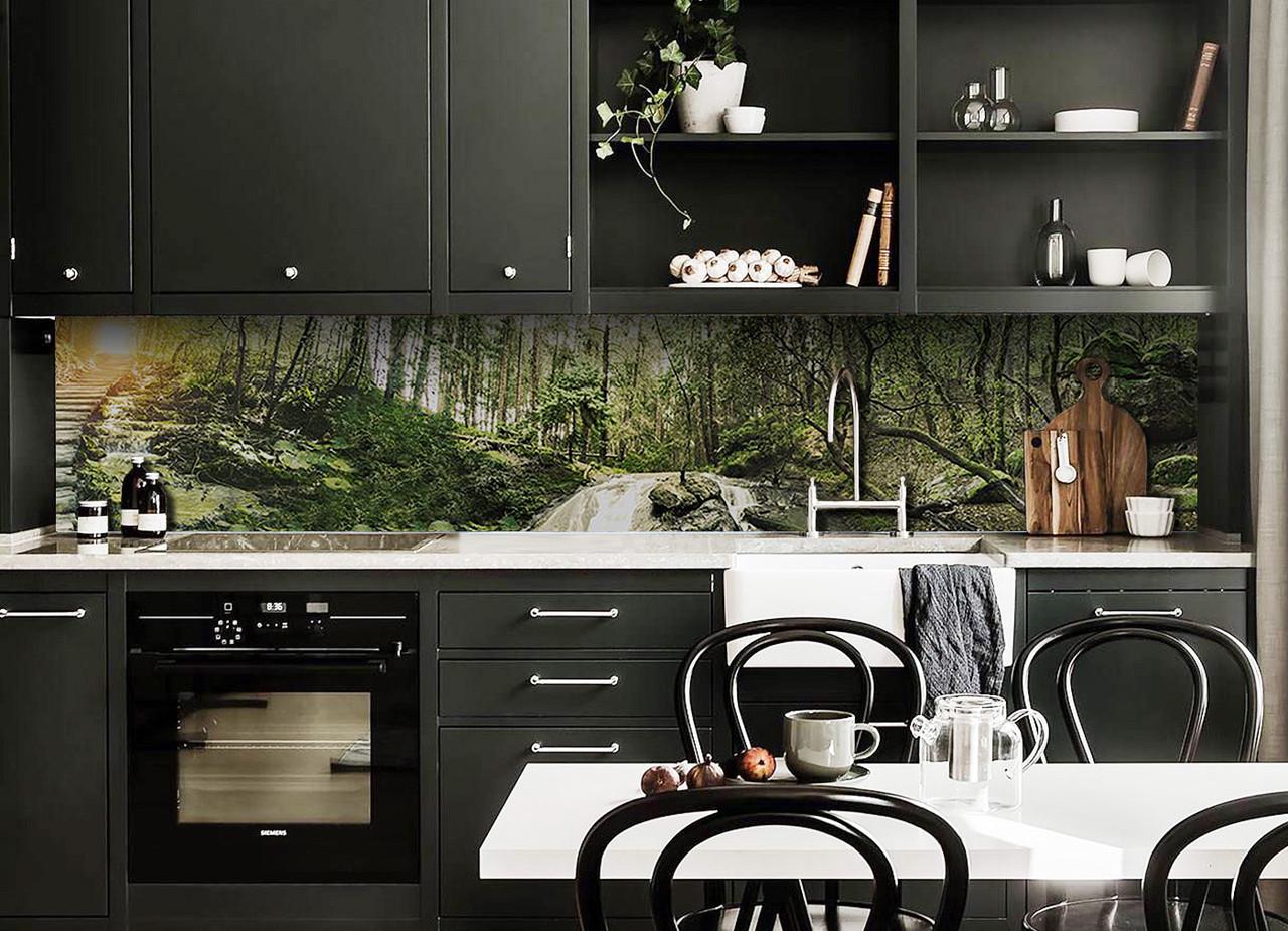 Кухонный фартук Старый лес деревья из самоклеющейся виниловой пленки 60х250 см Зеленый Кухонный фартук Старый лес деревья из самоклеющейся виниловой пленки 60х250 см Зеленый