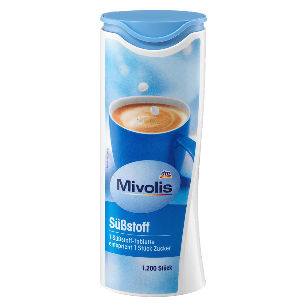 Заменитель сахара подсластитель DM Mivolis Süßstoff Tabletten на основе цикламата и сахарина 1200 таблеток 72 г (EPI-15102025-1411)