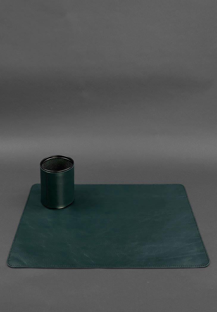 Набор настольный из натуральной кожи 1.0, Зеленый (A-027787)