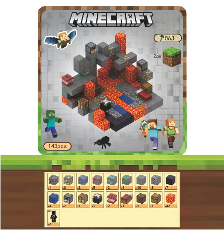 Конструктор магнитный майнкрафт Magnetic Cube приключения в пещере 143 дет. (10369) - фото 4 Конструктор магнитный майнкрафт Magnetic Cube приключения в пещере 143 дет. (10369) - фото 4