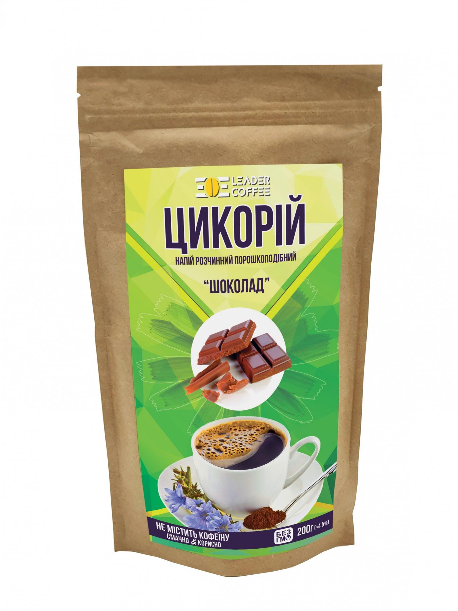 Цикорий ТМLEADERCOFFEE Шоколад растворимый 200 г (1571370178)