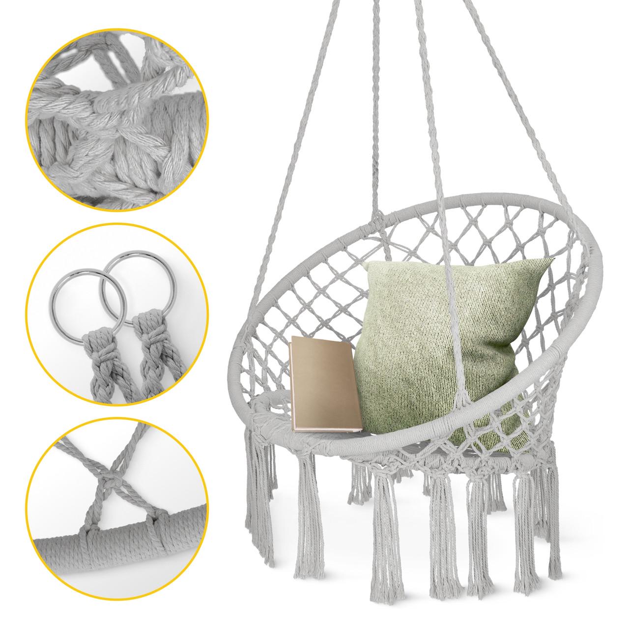 Кресло-качели 4fizjo Boho Dream 80 см Grey (P-5905973404525) - фото 10 Кресло-качели 4fizjo Boho Dream 80 см Grey (P-5905973404525) - фото 10