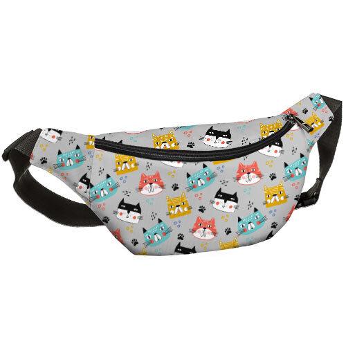 Сумка-бананка Presentville Bumbag через плечо и на пояс Кошачьи мордочки 27х16 см (BB_20J002_BL) Сумка-бананка Presentville Bumbag через плечо и на пояс Кошачьи мордочки 27х16 см (BB_20J002_BL)