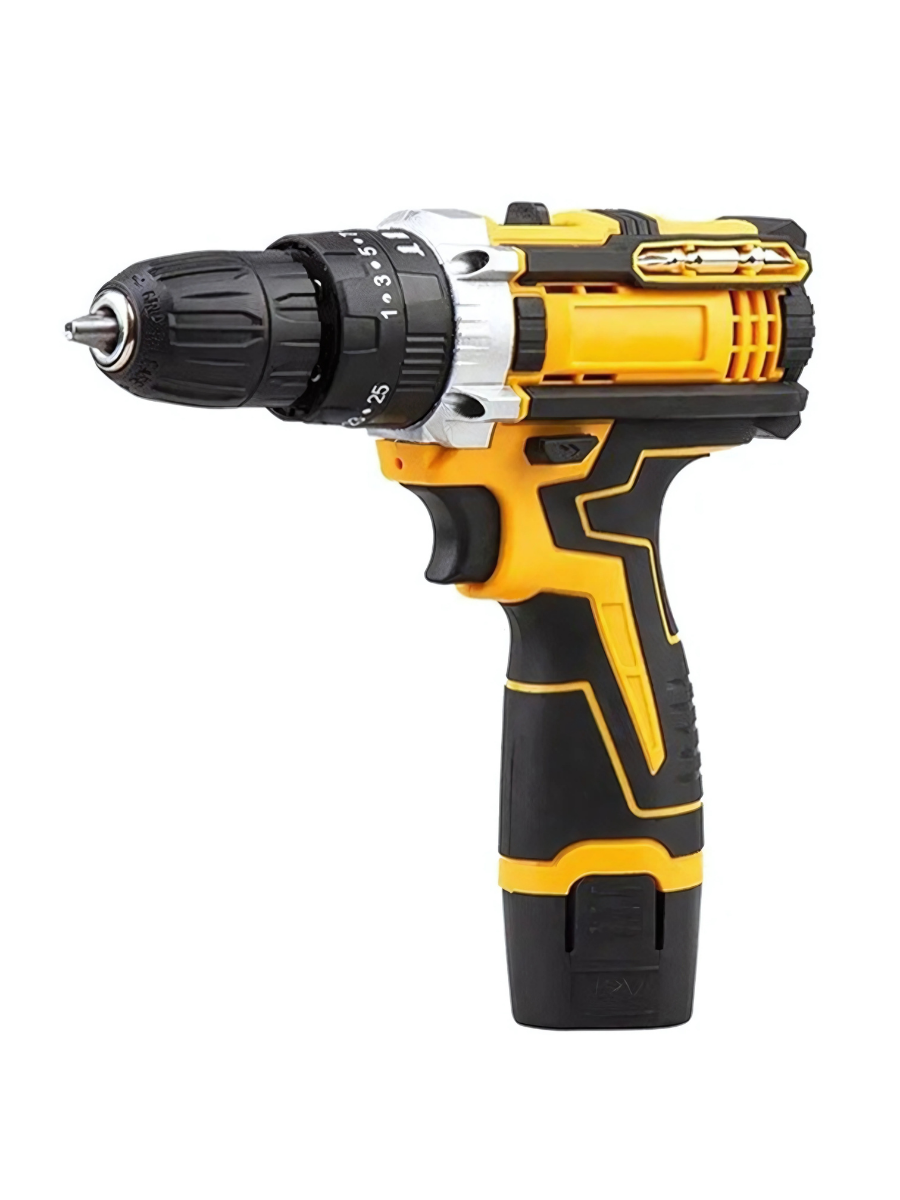 Дриль-шуруповерт акумуляторний 12V 1350 об/хв 24 предмети Жовто-Чорний (1663582196) - фото 3