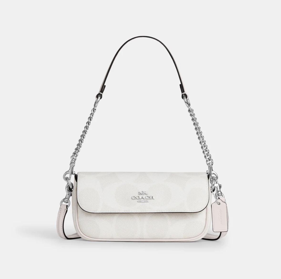 Женская сумка Coach Hailey Flap Bag In Signature Canvas CAN70 Белый (4457288)