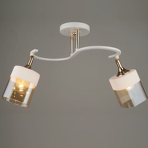 Люстра Svet на два плафона с поворотным механизмом под лампу Е27 Бело-золотой (SR-N3855/2 FG+WT)