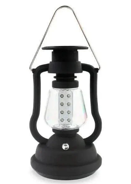 Фонарь ручной светодиодный аккумуляторный с солнечной зарядкой лампа для кемпинга и дома D-2077 (2093)