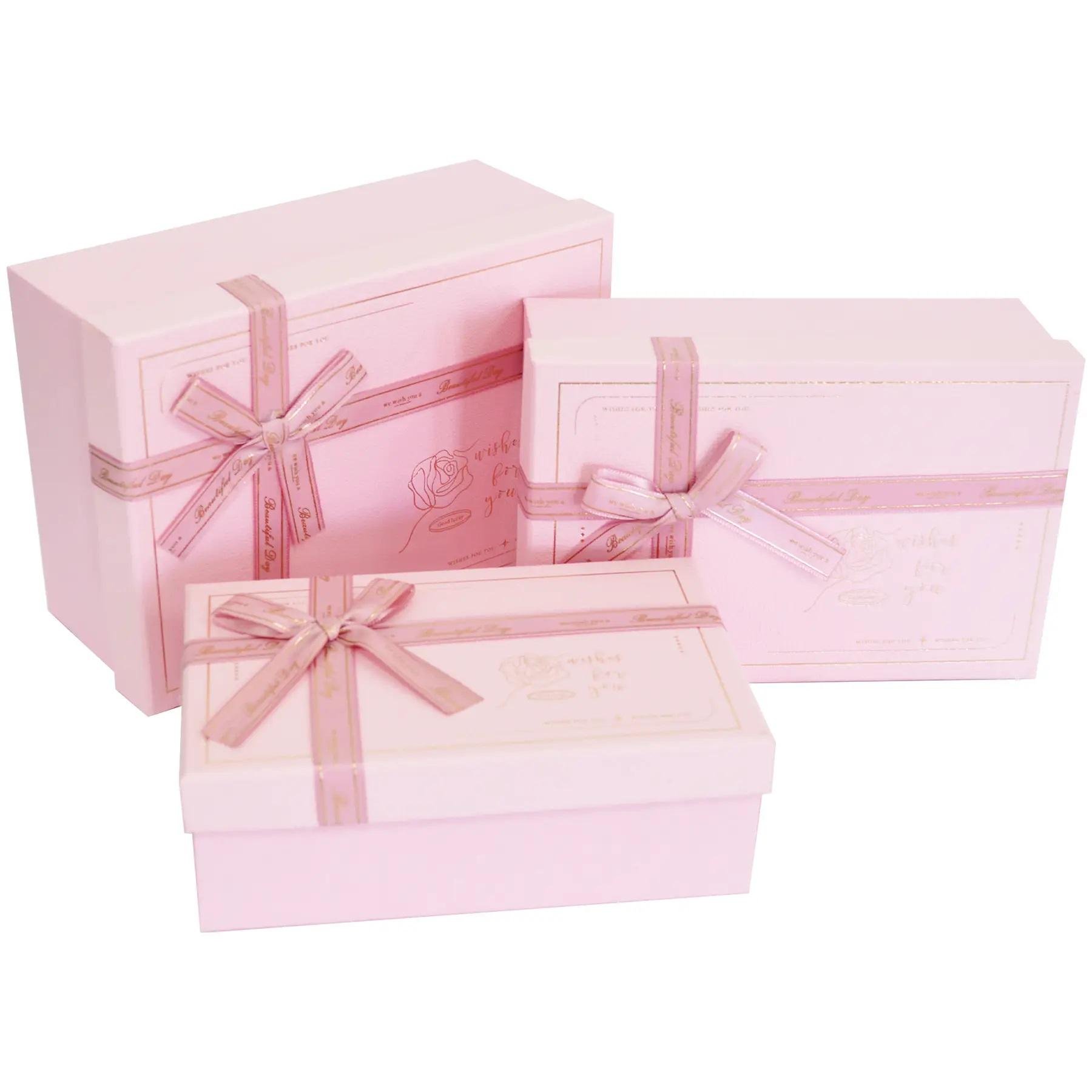 Набір подарункових коробок Stenson R33277P Miss you 23х16х10/21х14х8/19х12х7 см 3 шт. (606771)