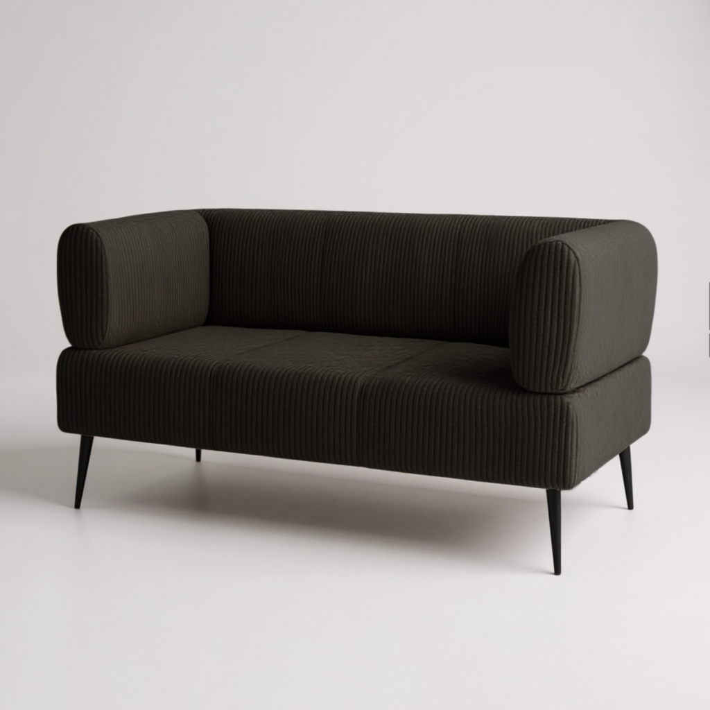 Диван офисный Tobi Sho Бенно-1 с подлокотниками велюр вельвет 1500х720х750 мм Lotus 15/Grey Brown