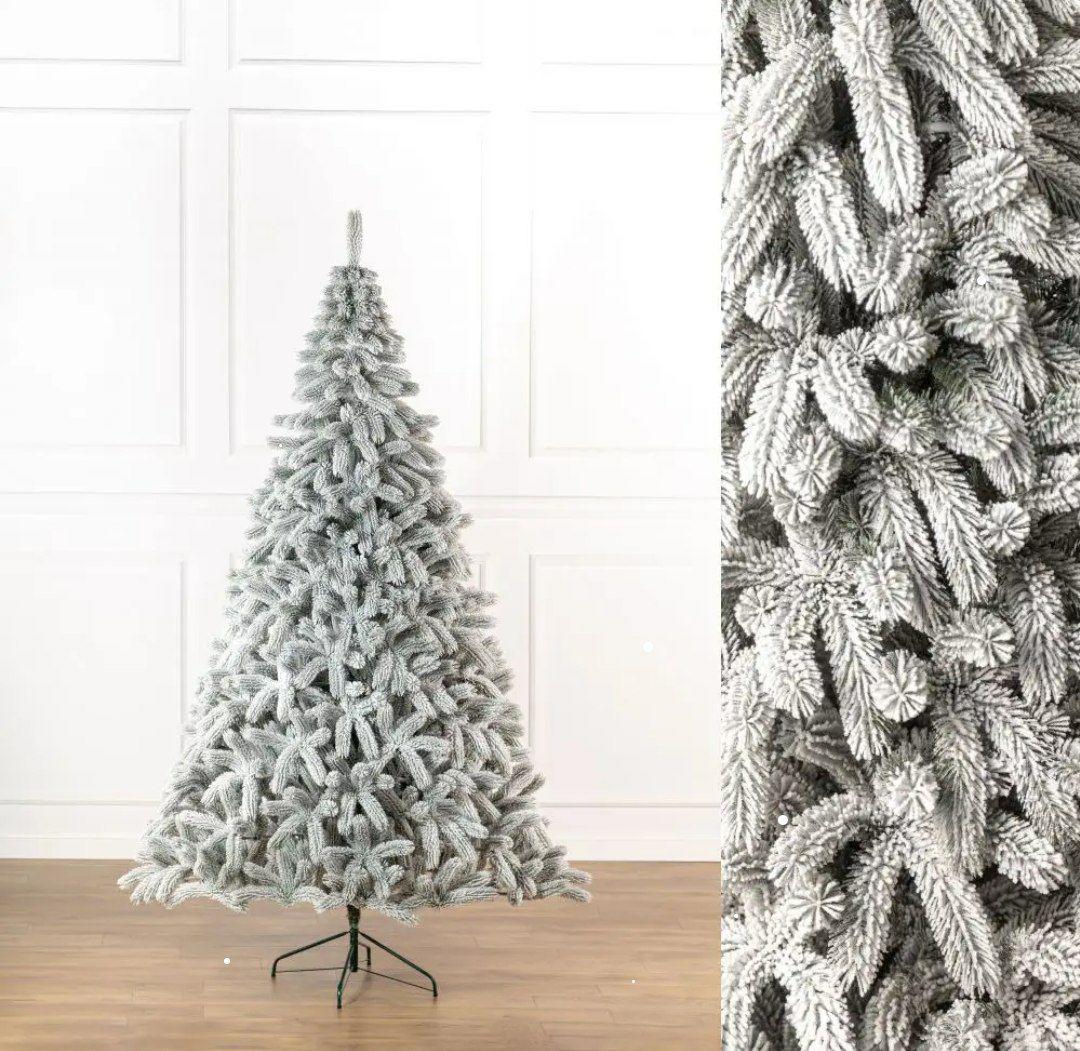 Штучна ялинка засніжена лита Буковельська з металевою підставкою 2,50 м Білий (NYT15068) - фото 3