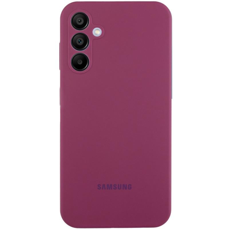 Противоударный Чехол Silicone Cover Lakshmi Full Camera (AAA) with Logo для Samsung Galaxy A35 Бордовый/Plum